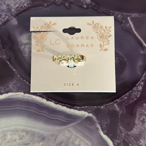 LC Lauren Conrad “mama” goldtone ring NWT size 9